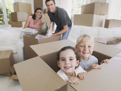 Removal van ready for a local move in Temple