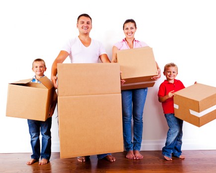 Packed moving truck for household items in Temple