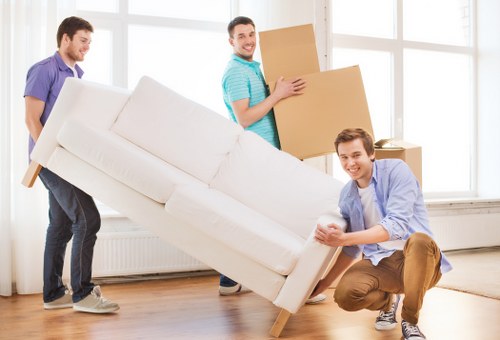 Heavy furniture loaded for removal at a Temple home