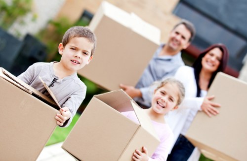 Commercial moving crew handling office equipment in Temple