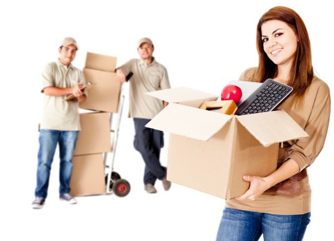 Professional movers planning access and parking for a Temple property