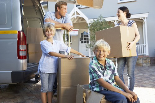 Packed moving van ready for a residential relocation in Temple
