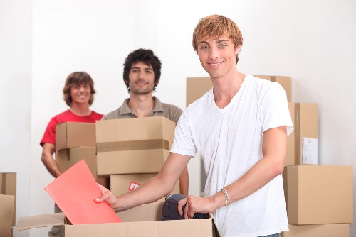 Careful loading of household furniture for removals in Temple